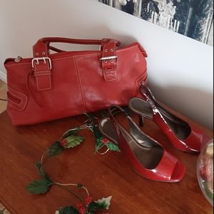 2🎁 Red shoes+Red leather purse
